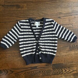 Industry Short Sleeve Navy and Cream Cardigan XS